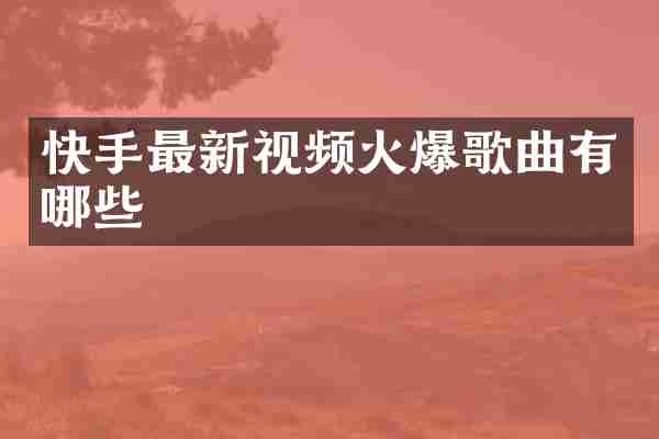 快手最新视频火爆歌曲有哪些