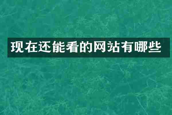 现在还能看的网站有哪些