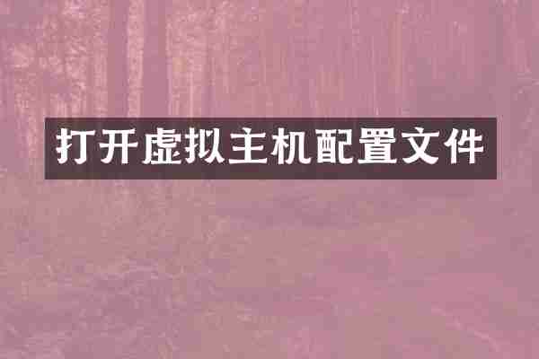打开虚拟主机配置文件