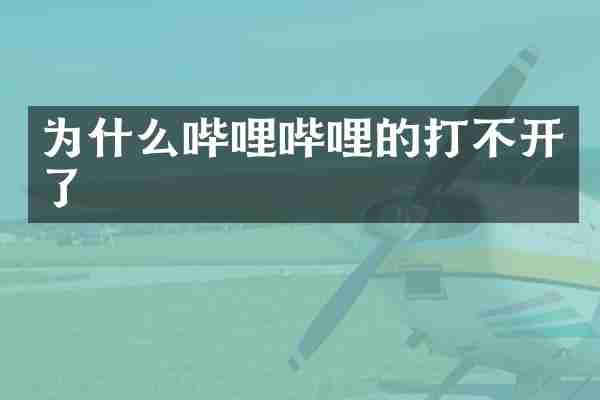 为什么哔哩哔哩的打不开了