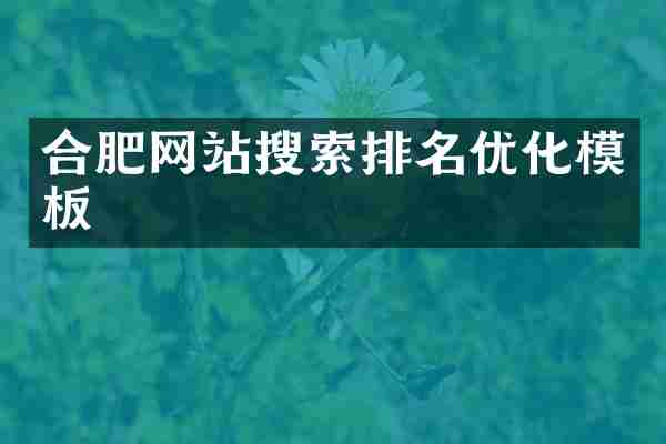 合肥网站搜索排名优化模板