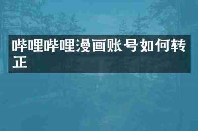 哔哩哔哩漫画账号如何转正