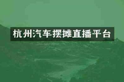 杭州汽车摆摊直播平台
