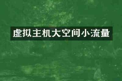 虚拟主机大空间小流量