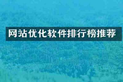 网站优化软件排行榜推荐