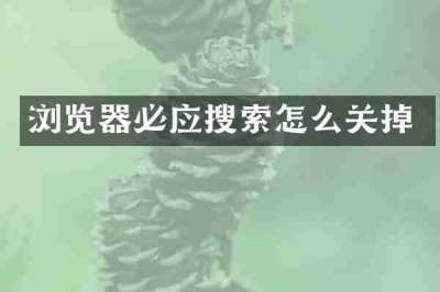 浏览器必应搜索怎么关掉