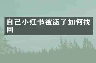 自己小红书被盗了如何找回