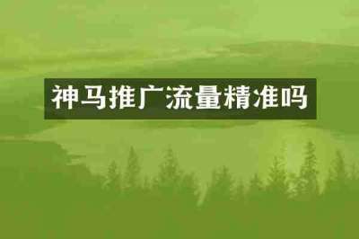 神马推广流量精准吗