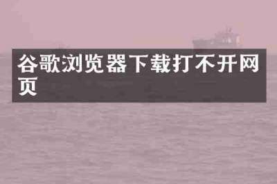 谷歌浏览器下载打不开网页