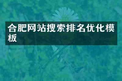 合肥网站搜索排名优化模板