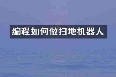编程如何做扫地机器人