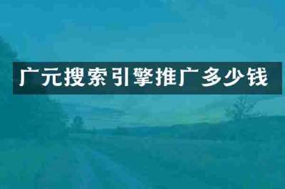广元搜索引擎推广多少钱