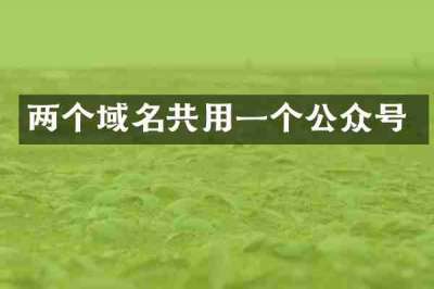 两个域名共用一个公众号