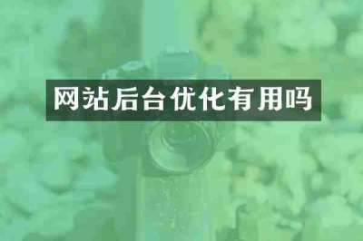 网站后台优化有用吗