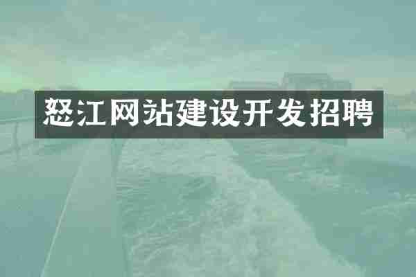怒江网站建设开发招聘