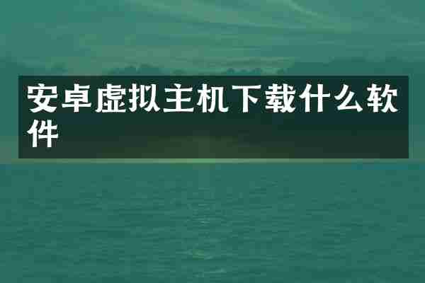 安卓虚拟主机下载什么软件