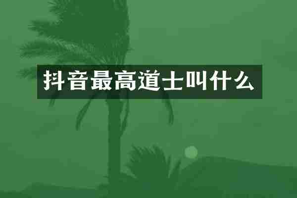 抖音最高道士叫什么