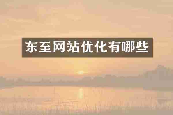 东至网站优化有哪些