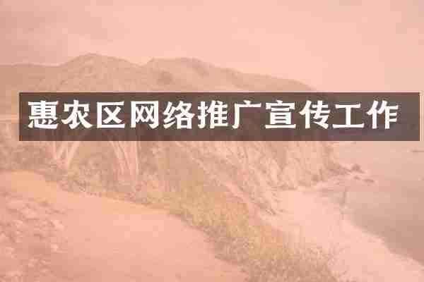 惠农区网络推广宣传工作