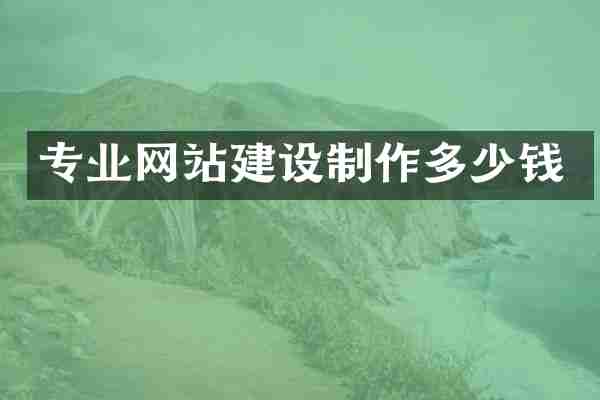 专业网站建设制作多少钱