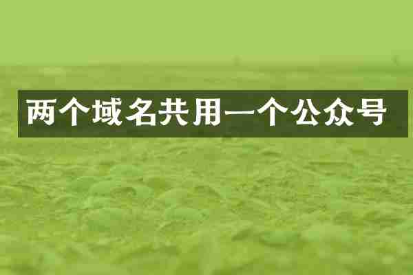 两个域名共用一个公众号