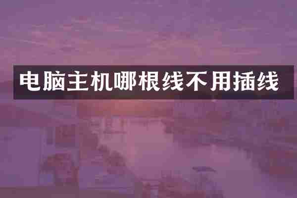 电脑主机哪根线不用插线