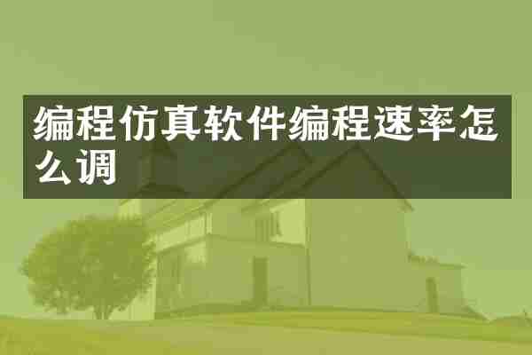 编程仿真软件编程速率怎么调