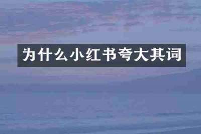 为什么小红书夸大其词