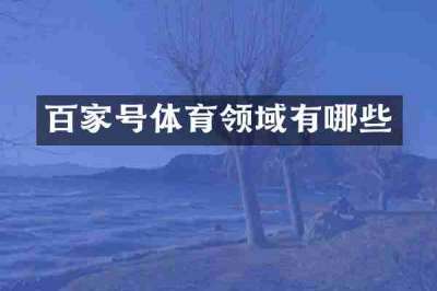 百家号体育领域有哪些