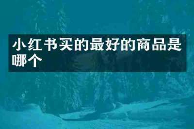 小红书买的最好的商品是哪个