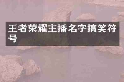 王者荣耀主播名字搞笑符号