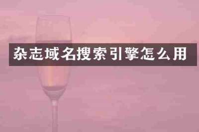 杂志域名搜索引擎怎么用