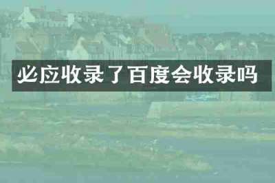 必应收录了百度会收录吗