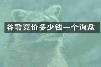 谷歌竞价多少钱一个询盘