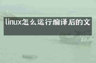 linux怎么运行编译后的文件