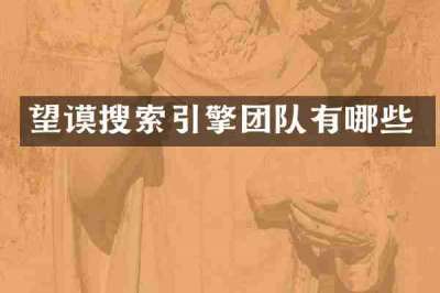 望谟搜索引擎团队有哪些
