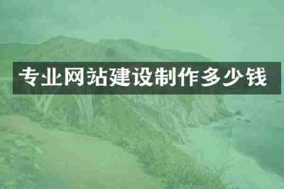 专业网站建设制作多少钱