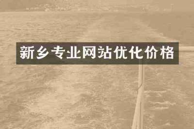 新乡专业网站优化价格