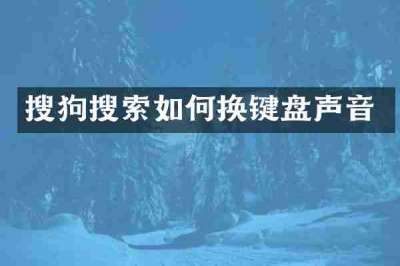 搜狗搜索如何换键盘声音