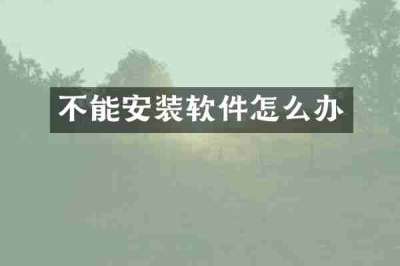 不能安装软件怎么办