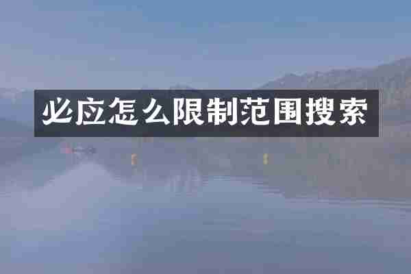必应怎么限制范围搜索