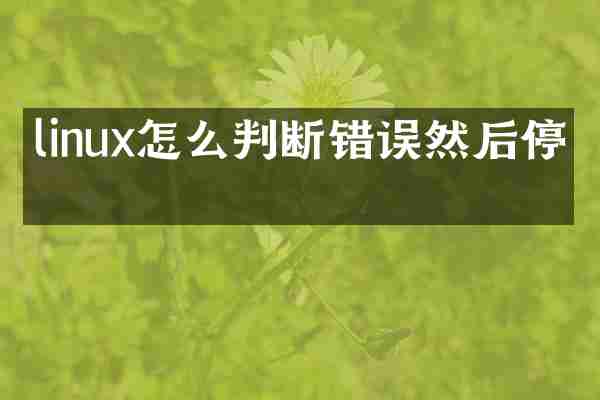 linux怎么判断错误然后停止