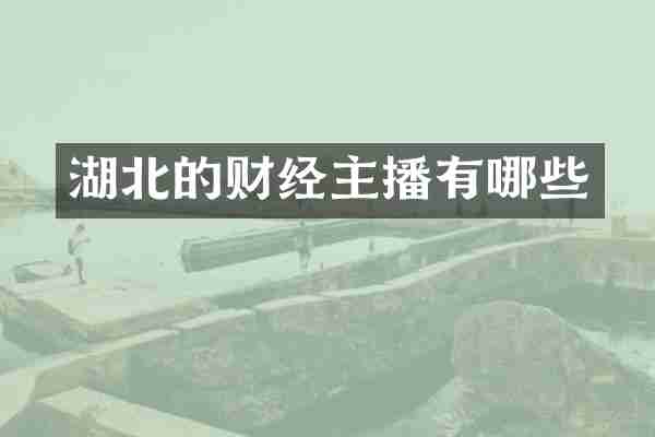 湖北的财经主播有哪些