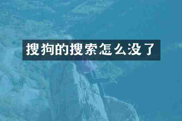 搜狗的搜索怎么没了