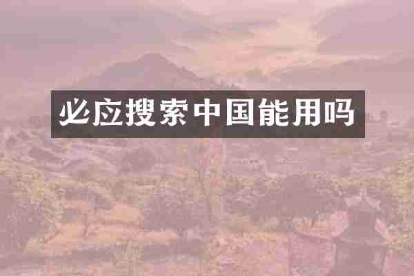 必应搜索中国能用吗