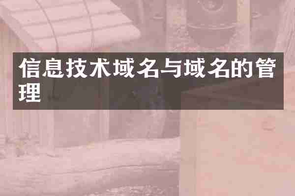 信息技术域名与域名的管理