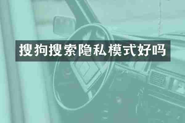 搜狗搜索隐私模式好吗