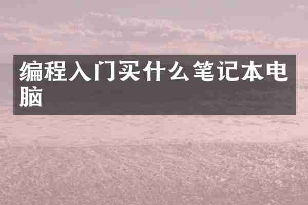 编程入门笔记本电脑