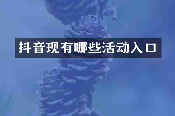 抖音现有哪些活动入口