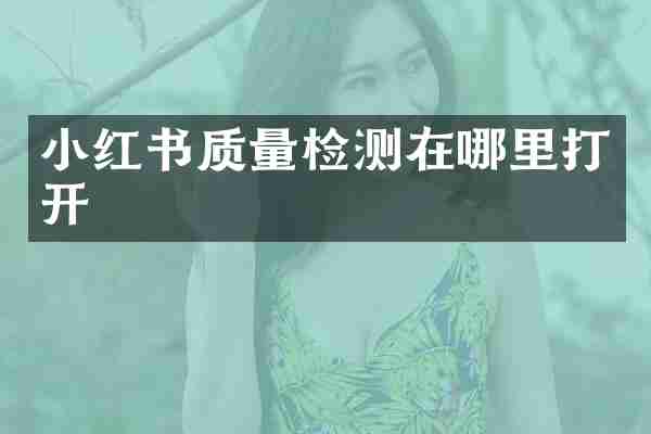 小红书质量检测在哪里打开